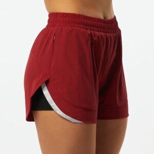 Alphalete Stride Red Lined Running Shorts Size M